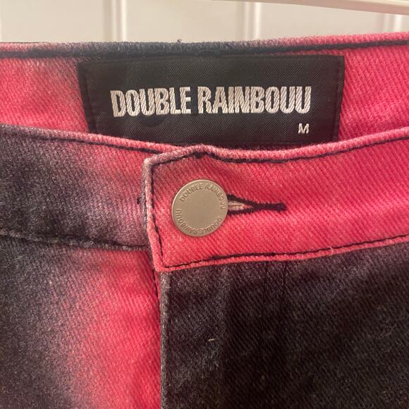 Double Rainbouu Black Pink Printed Jeans Size 30 x 30 - Picture 5 of 6